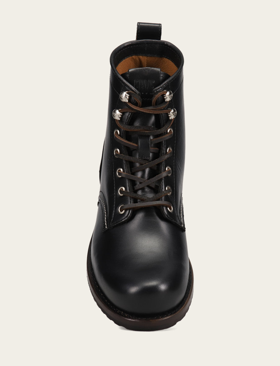 Black Boots Frye Men's Black Hudson Workboot Plain Toe