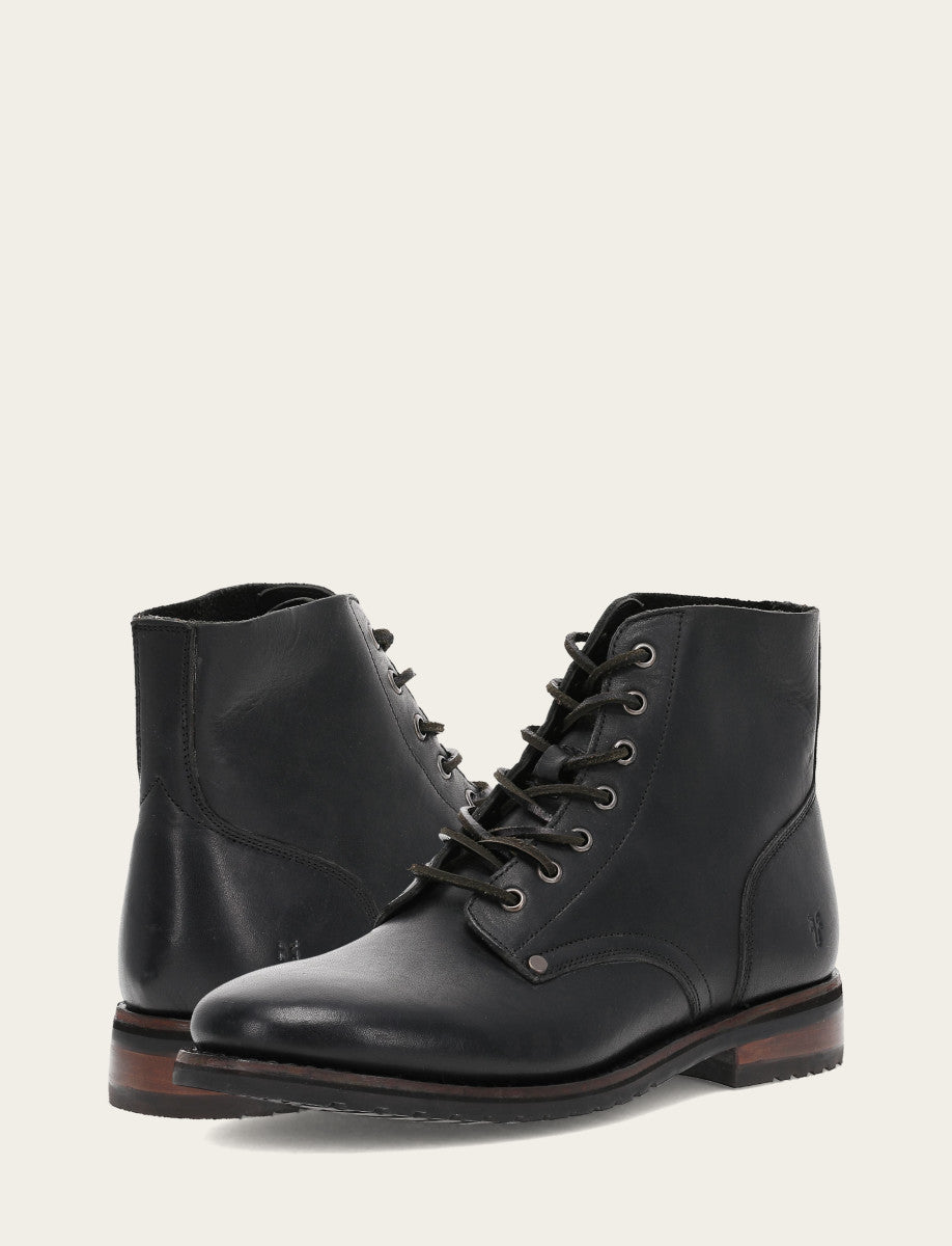 Black Boots Frye Men's Black Barrett Lace Up Boots