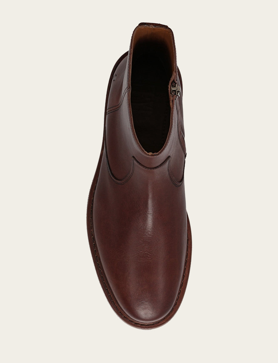 Brown Boots Frye Men's Brown Paul Inside Zip Boot