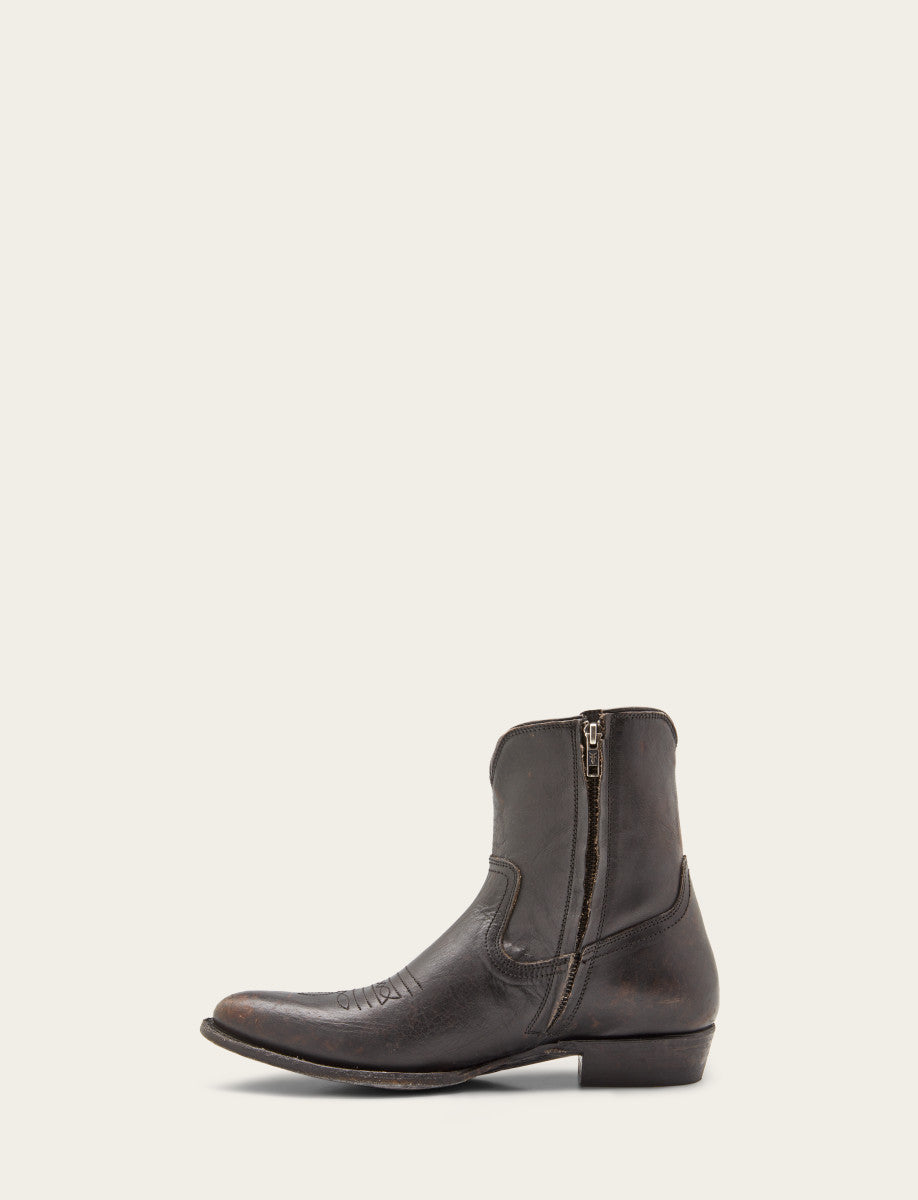 Antique Black Boots Frye Austin Inside Zip Boot