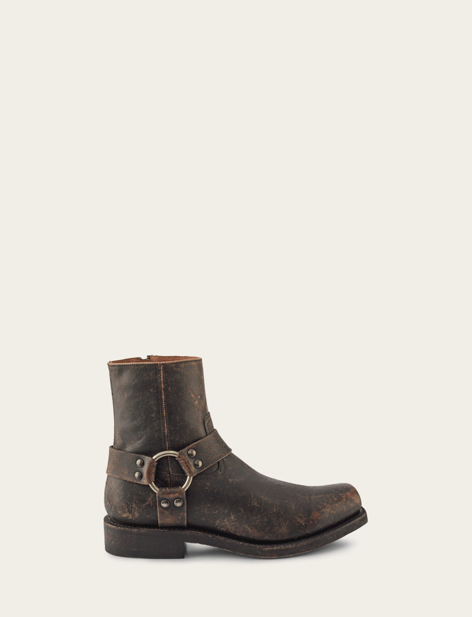 Antiqued Black Boots Frye Men's Antiqued Black Conway Harness Moto Boots