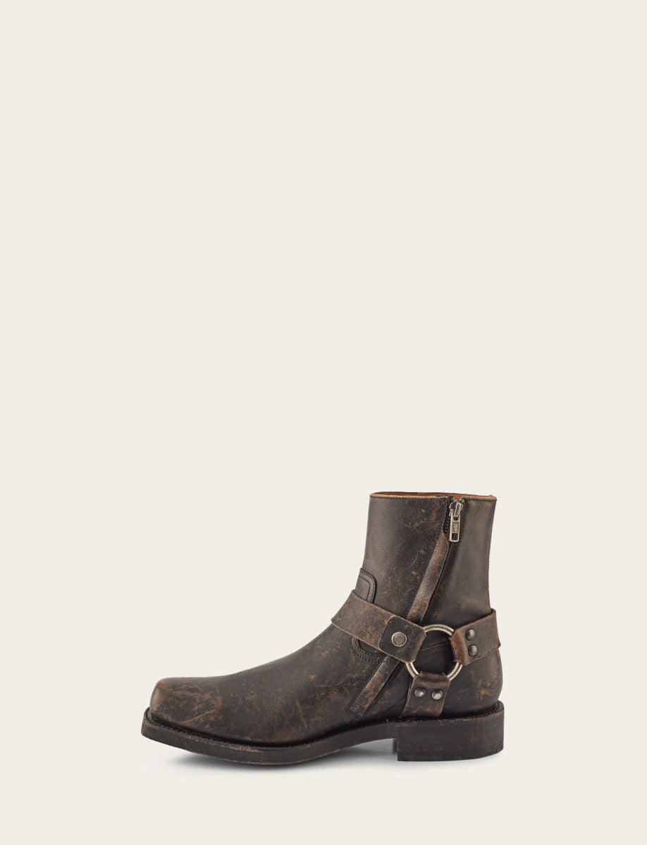 Antiqued Black Boots Frye Men's Antiqued Black Conway Harness Moto Boots