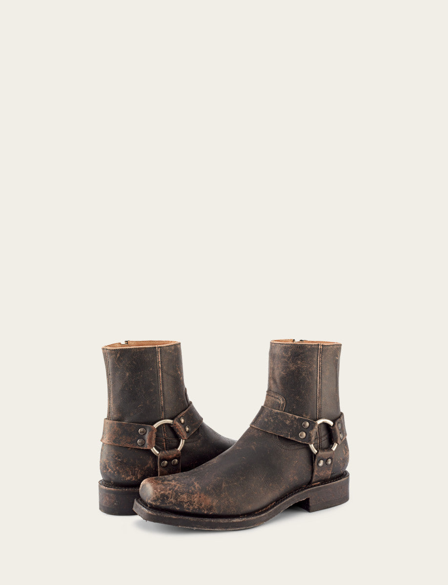 Antiqued Black Boots Frye Men's Antiqued Black Conway Harness Moto Boots