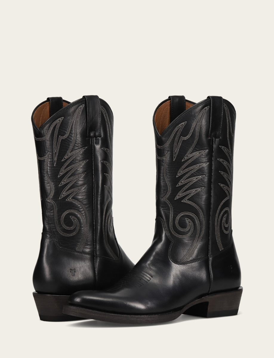 Black Boots Frye Men's Black Grady Vintage Stitch Western Boots