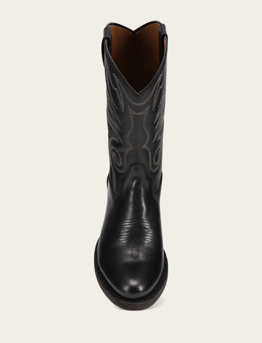 Black Boots Frye Men's Black Grady Vintage Stitch Western Boots
