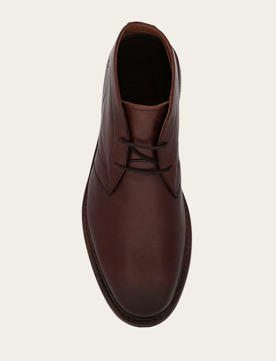Brown Boots|Casual Frye Men’s Brown Oiled Leather Paul Chukka Boots
