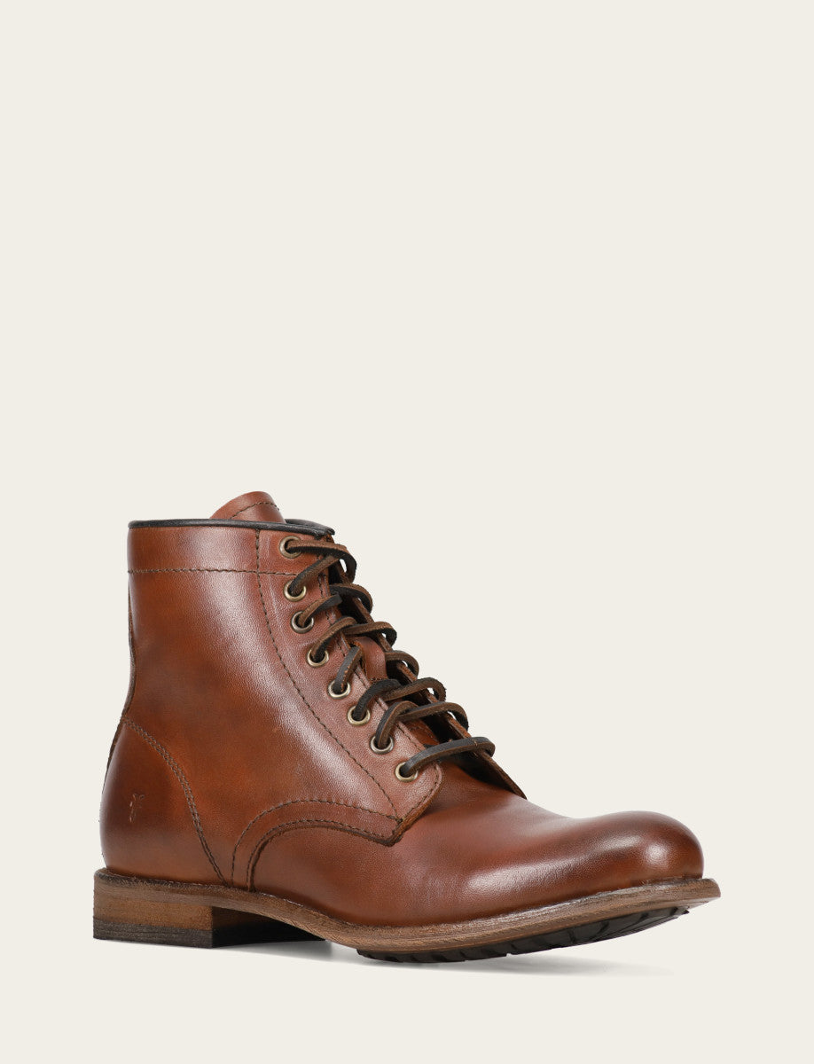 Cognac Boots|Casual Frye Men's Cognac Tyler Flex Lace Up Boots