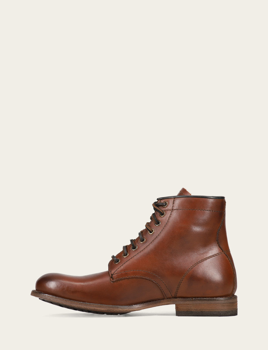 Cognac Boots|Casual Frye Men's Cognac Tyler Flex Lace Up Boots