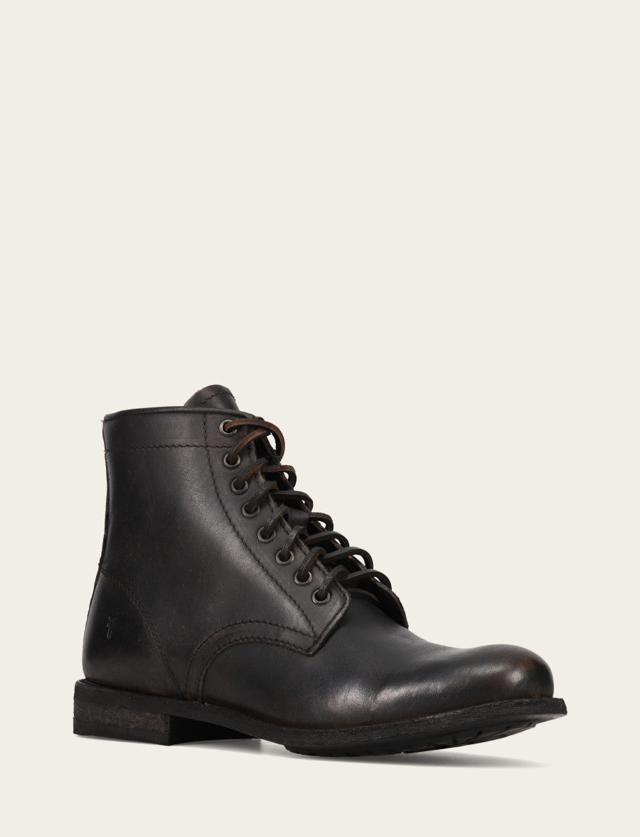 Antiqued Black Boots|Casual Frye Men's Antiqued Black Tyler Flex Lace Up Boots