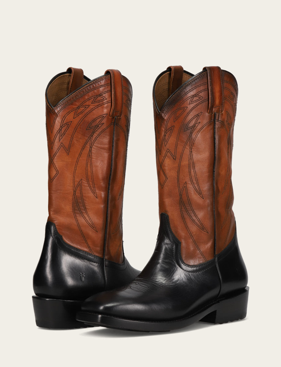 Black Boots Frye Men's Black Nash Deco Stitch Pull On Boots