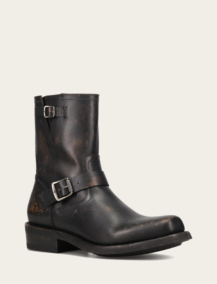 Antique Black Boots Frye Men's Conway Engineer Smooth Leather Boot