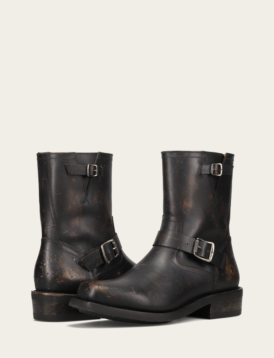 Antique Black Boots Frye Men's Conway Engineer Smooth Leather Boot