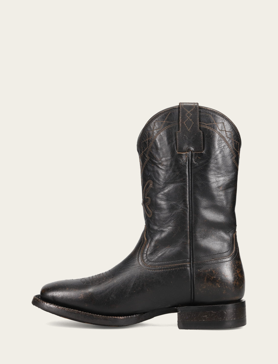 Black Boots Frye Men's Black Hauser Logo Stitch Boots
