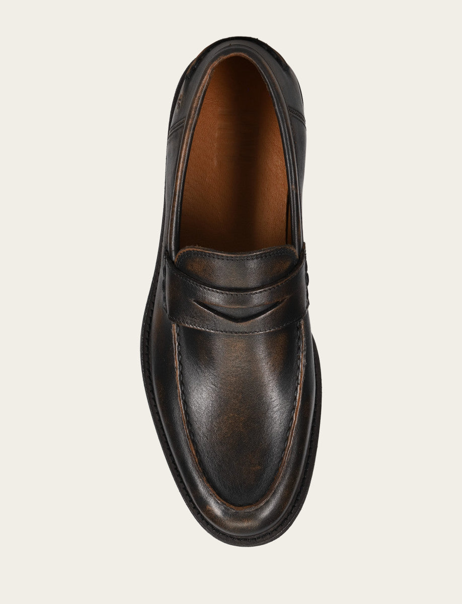 Brown Brush Off Dress|Casual Frye Men's Brown Brush Off Tyler Flex Penny Loafer