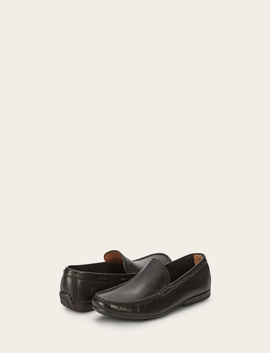 Black Dress Frye Men's Black Lewis Venetian Loafers