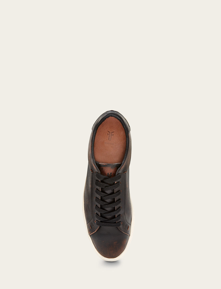 Antiqued Black Casual Frye Men's Antiqued Black Astor Low Lace Slip On Sneakers