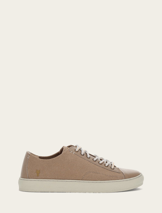 Khaki Casual Frye Men's Khaki Astor Cap Toe Low Lace Sneakers