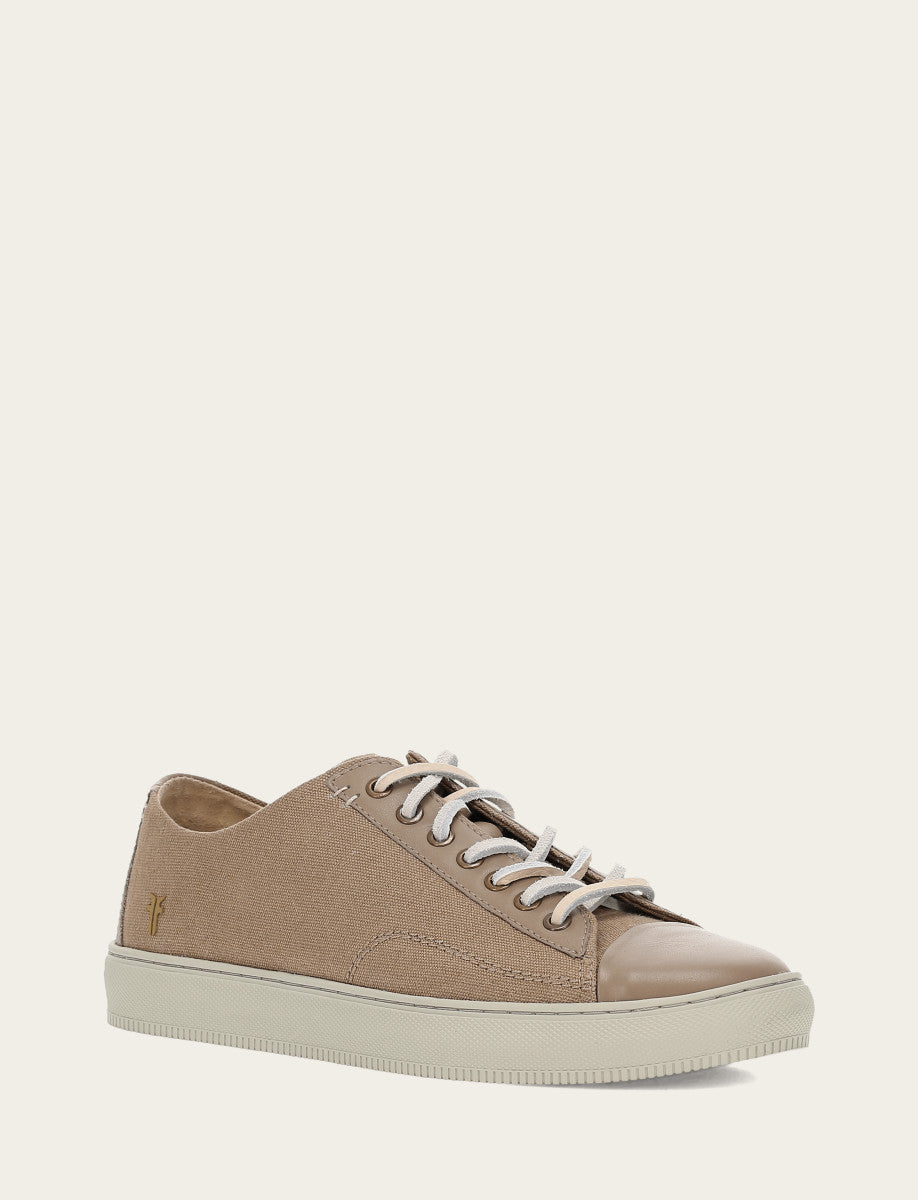 Khaki Casual Frye Men's Khaki Astor Cap Toe Low Lace Sneakers
