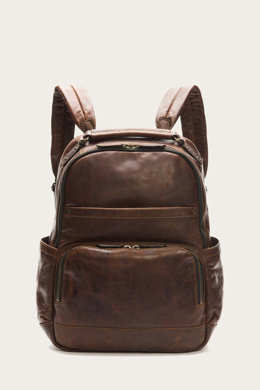 Dark Brown Bags Frye Logan Dark Brown Backpack