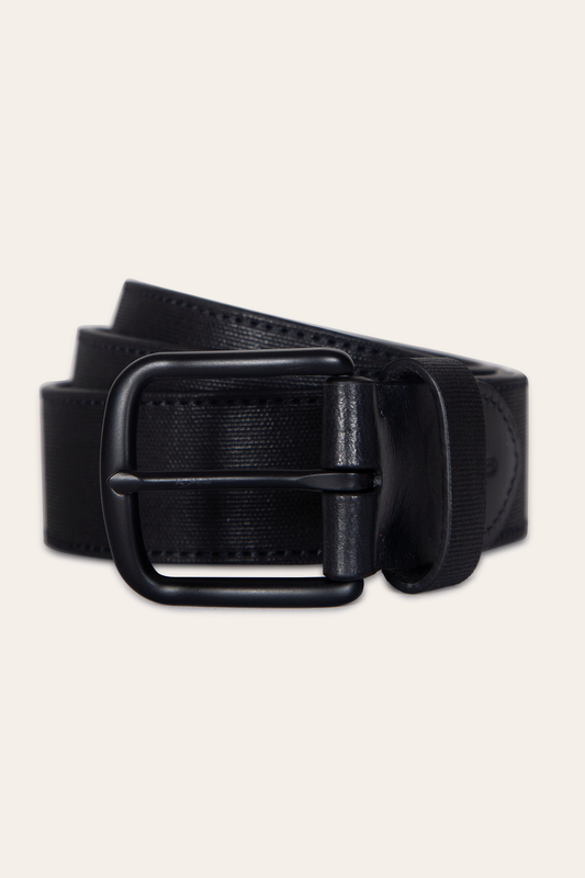 Black Belts Frye Men’s Black 38mm Coated Canvas Belt