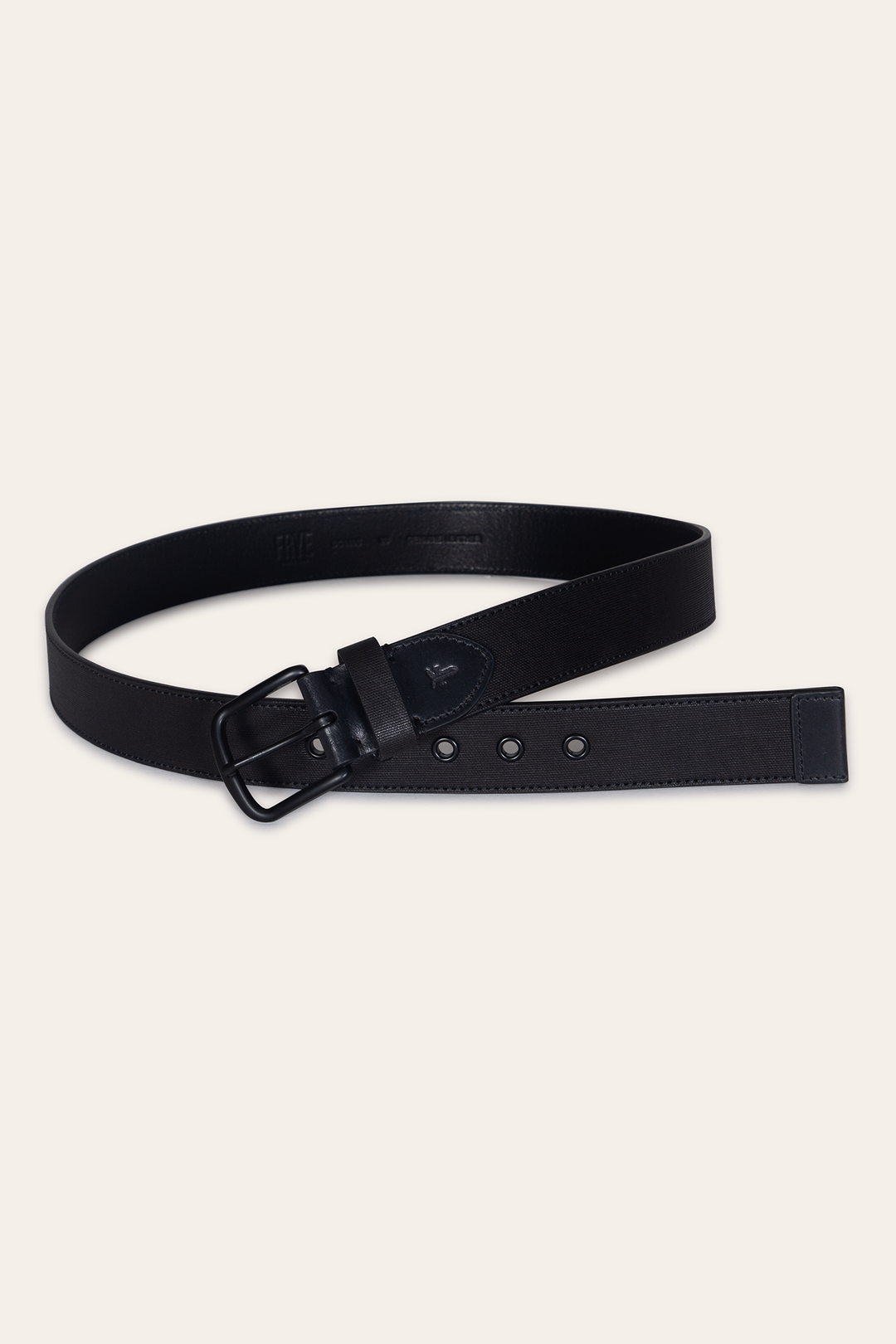 Black Belts Frye Men’s Black 38mm Coated Canvas Belt