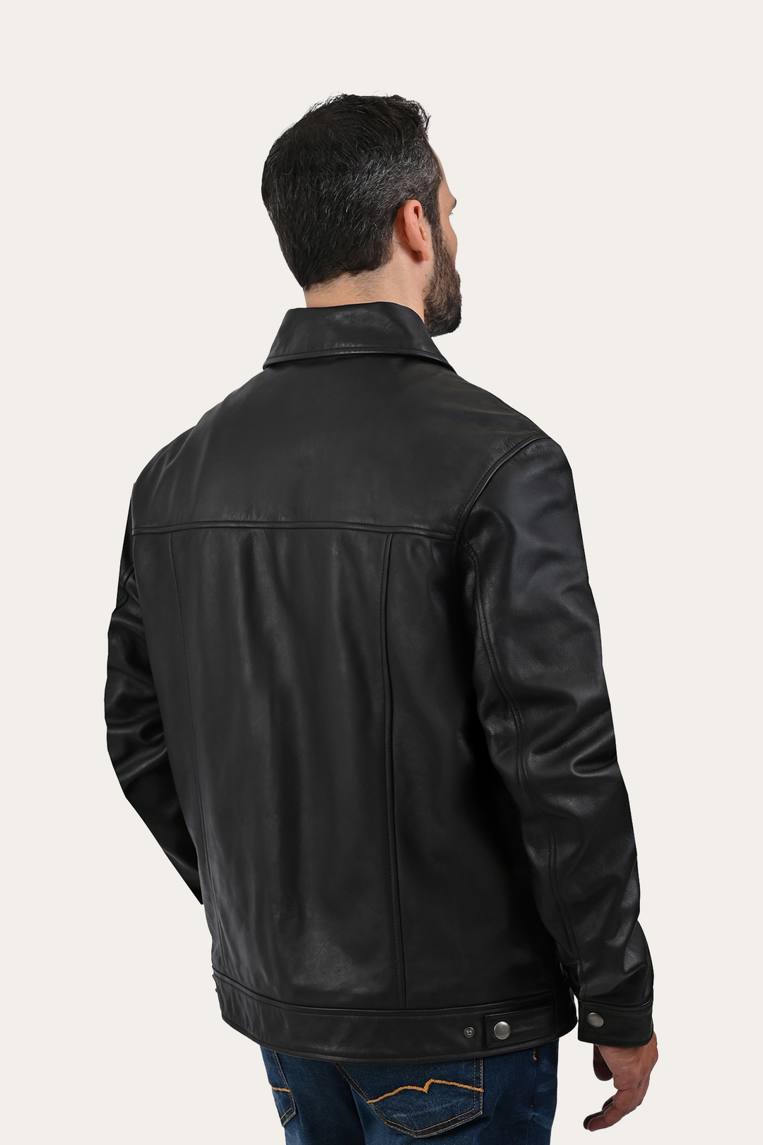 Black Leather Jackets Frye Black Baxter Trucker Jacket