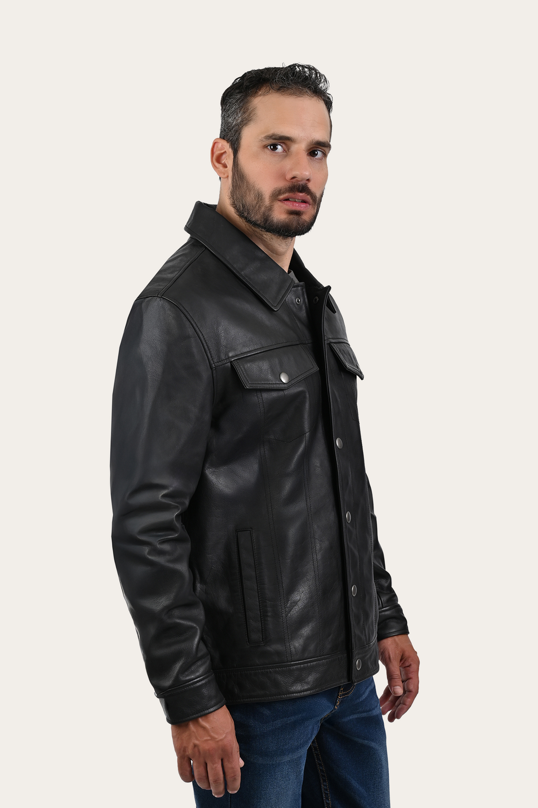 Black Leather Jackets Frye Black Baxter Trucker Jacket