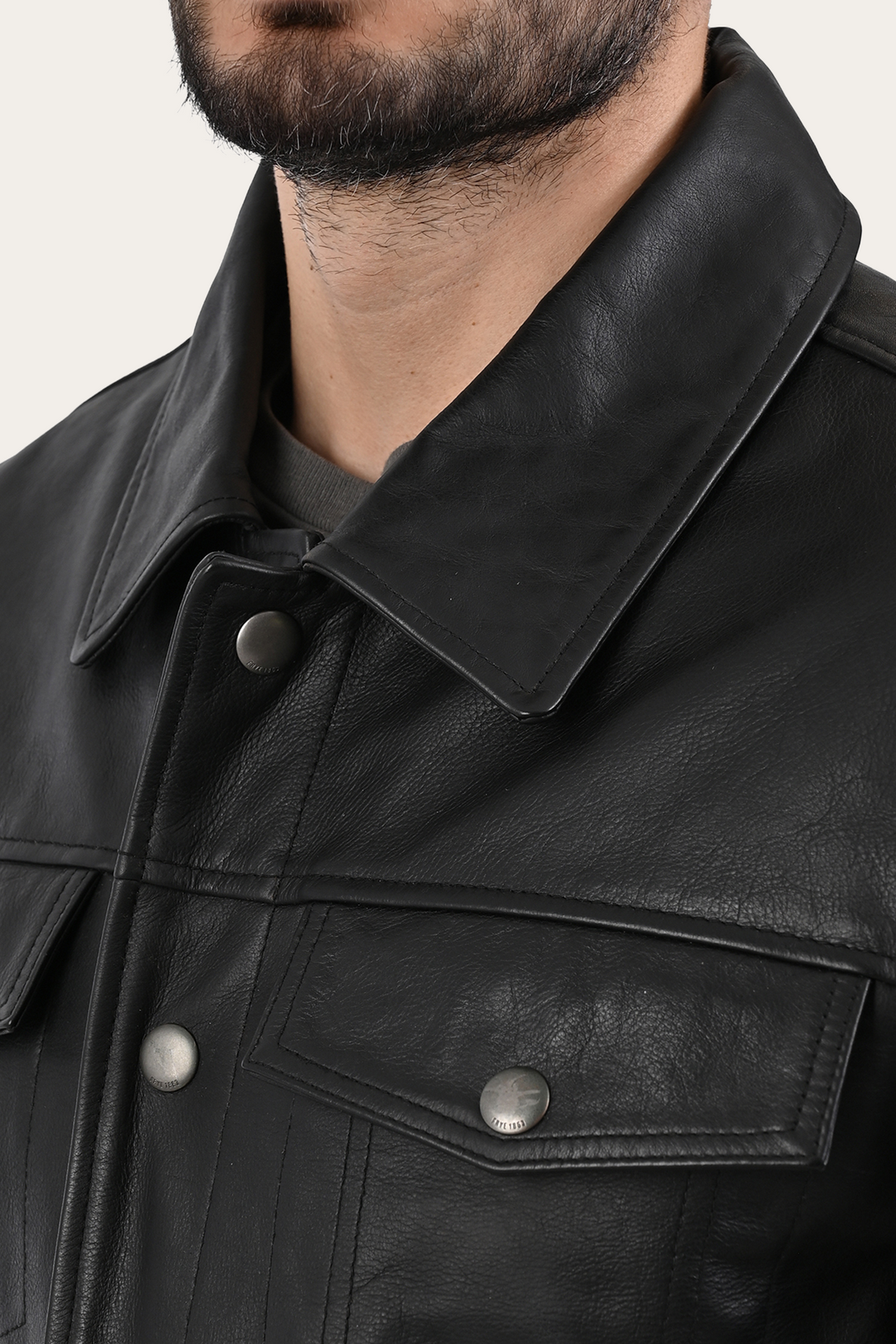 Black Leather Jackets Frye Black Baxter Trucker Jacket