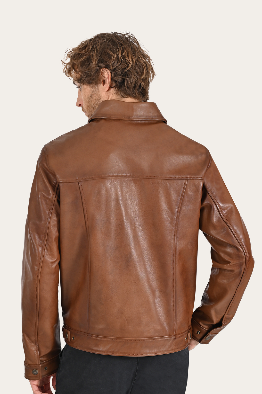 Brown Leather Jackets Frye Brown Baxter Trucker Jacket