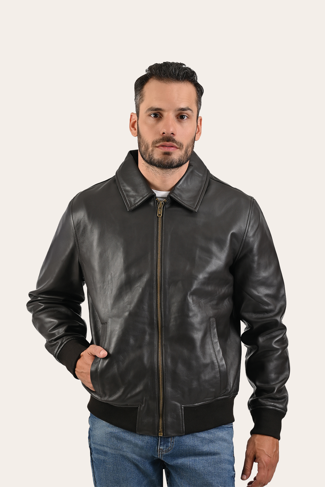 Dark Brown Leather Jackets Frye Men’s Dark Brown Dusty Trucker Leather Jacket