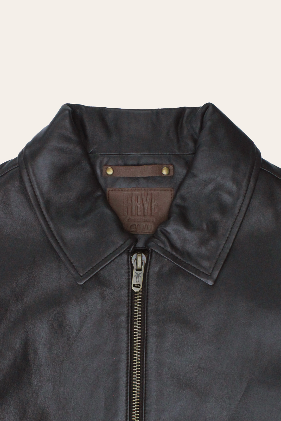 Dark Brown Leather Jackets Frye Men’s Dark Brown Dusty Trucker Leather Jacket