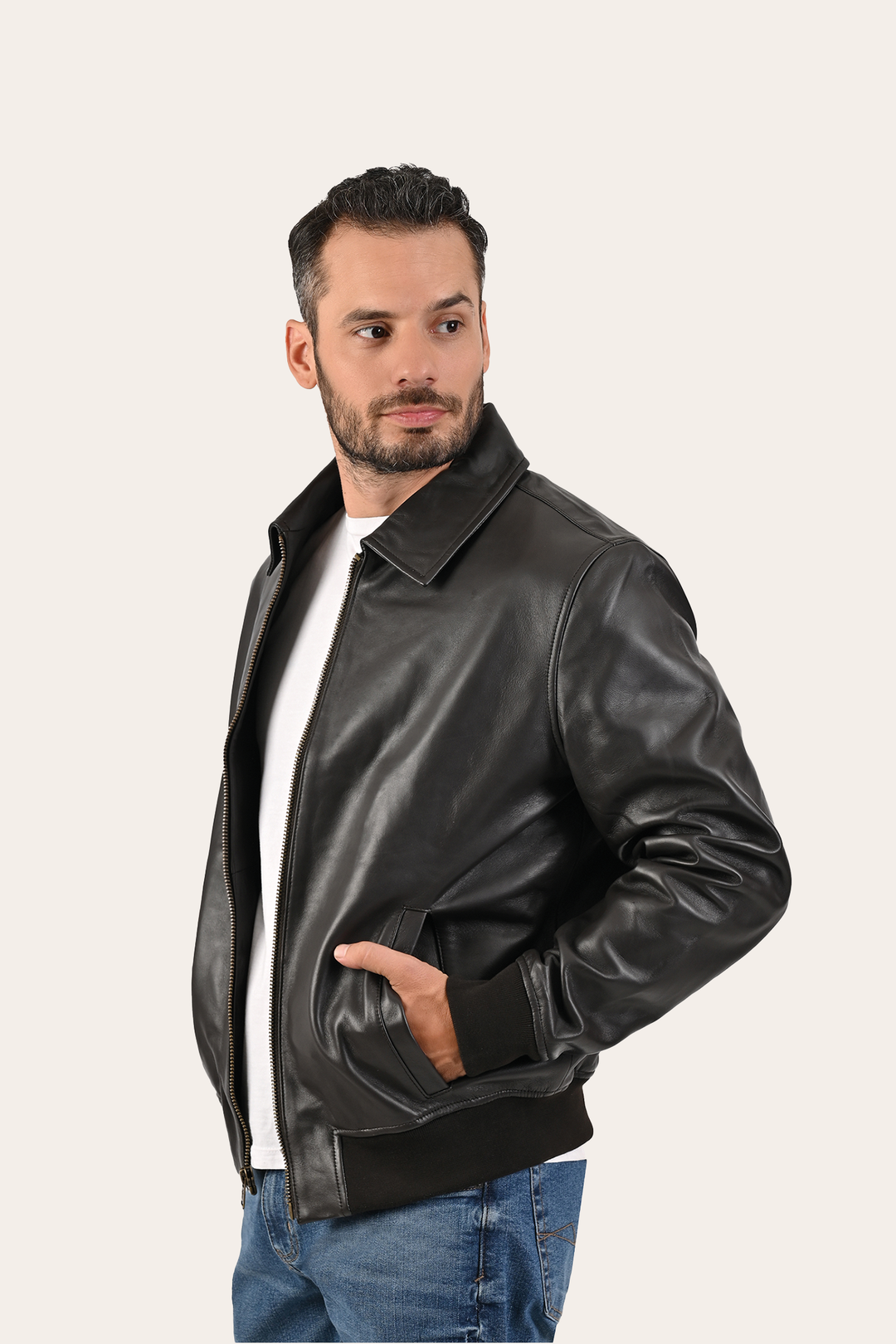 Dark Brown Leather Jackets Frye Men’s Dark Brown Dusty Trucker Leather Jacket