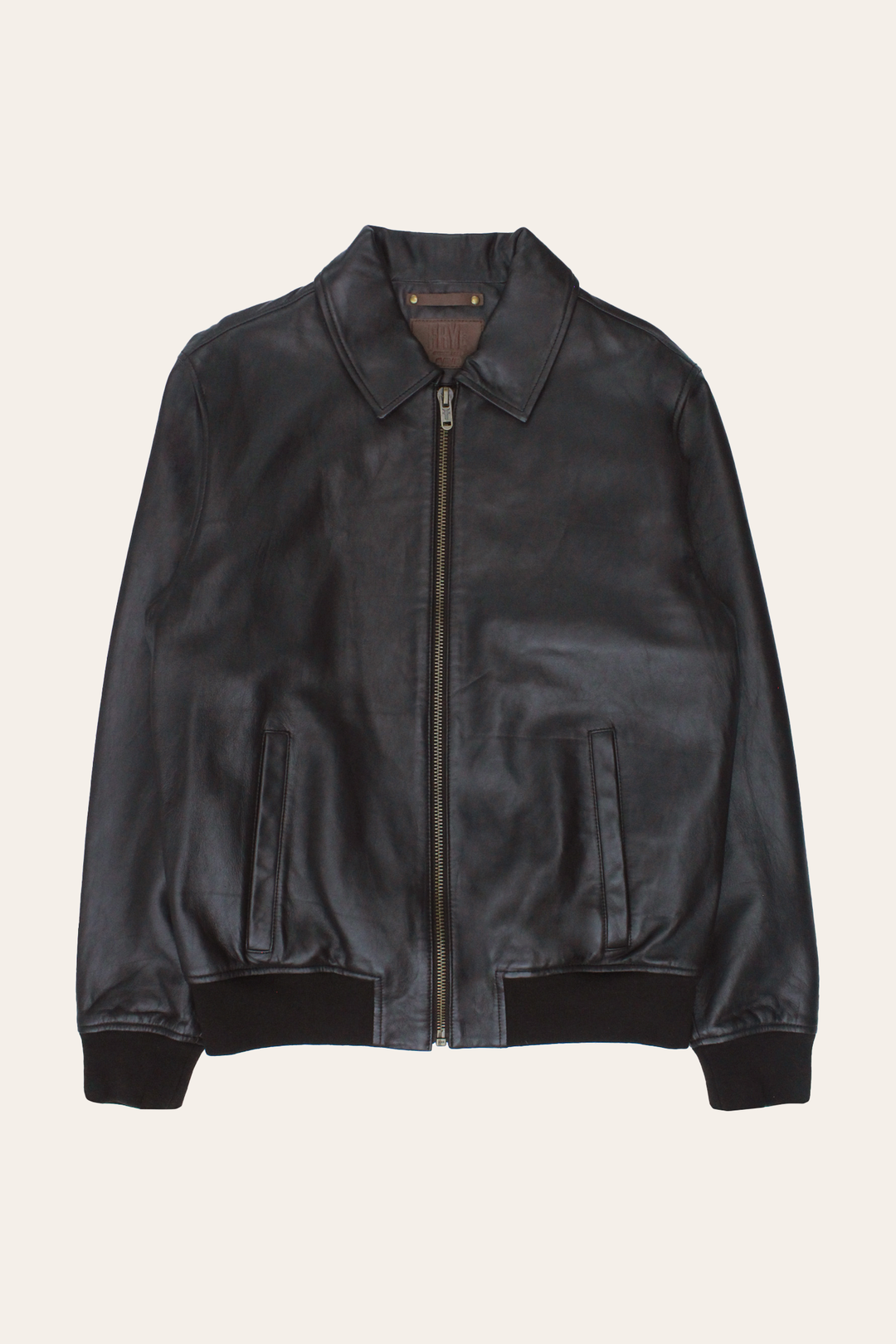 Dark Brown Leather Jackets Frye Men’s Dark Brown Dusty Trucker Leather Jacket