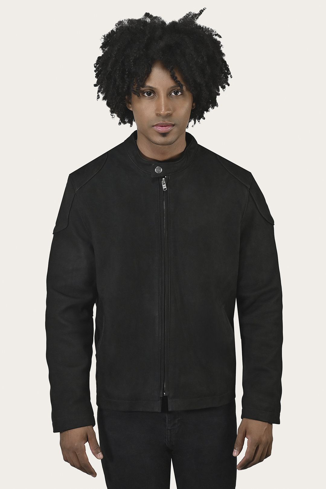 Black Leather Jackets Frye Men’s Black Gannon Lamb Leather Racer Jacket
