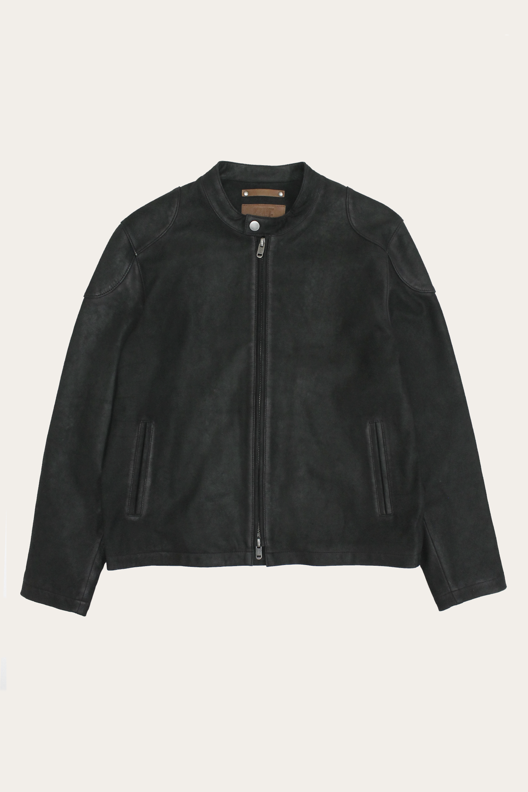 Black Leather Jackets Frye Men’s Black Gannon Lamb Leather Racer Jacket