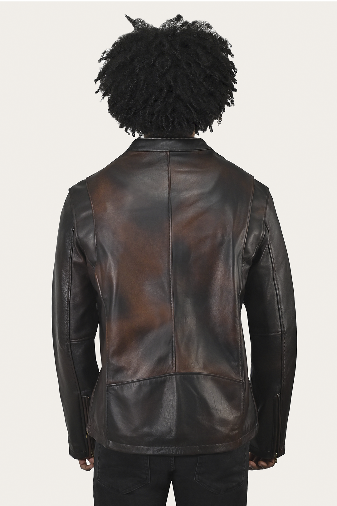 Cognac Black Leather Jackets Frye Men’s Cognac Black Huck Cowhide Racer Leather Jacket