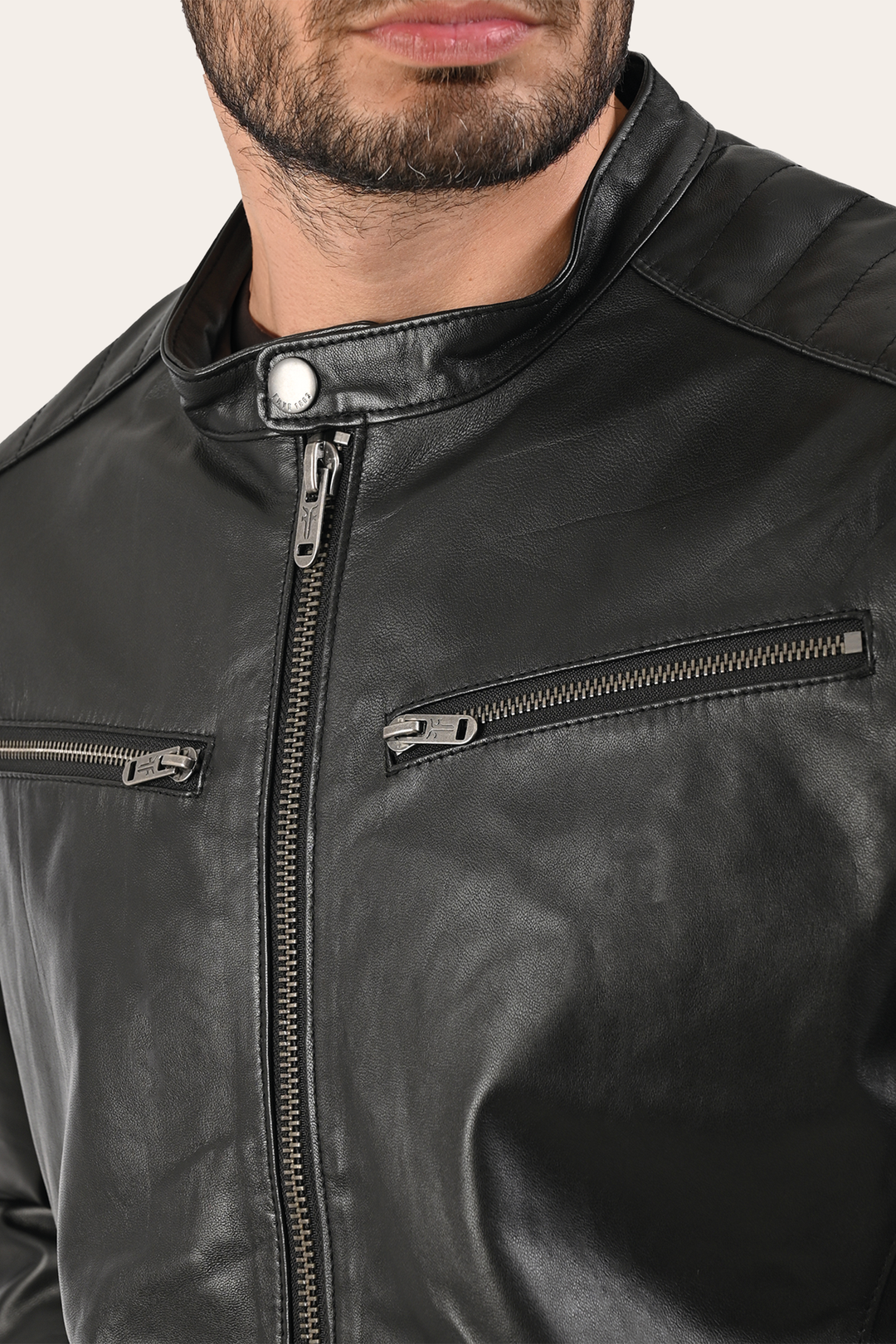 Black Leather Jackets Frye Men’s Black Pioneer Racer Leather Jacket