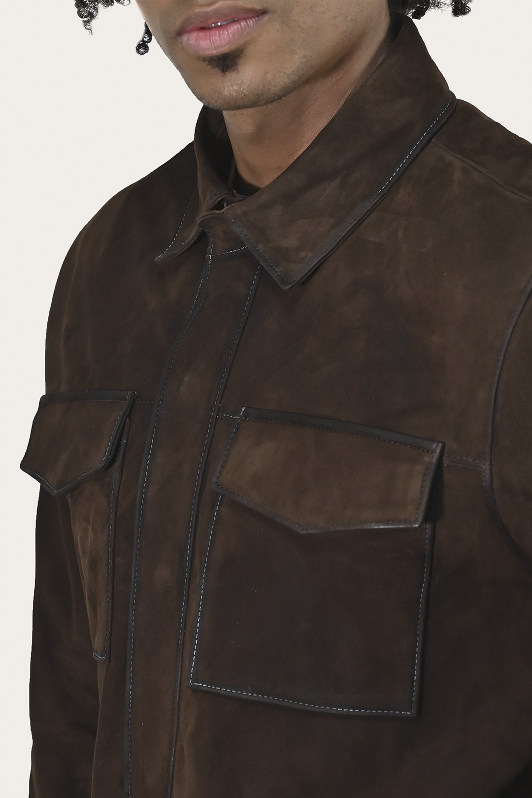 Dark Brown Leather Jackets Frye Men’s Dark Brown Brock Classic Suede Shacket