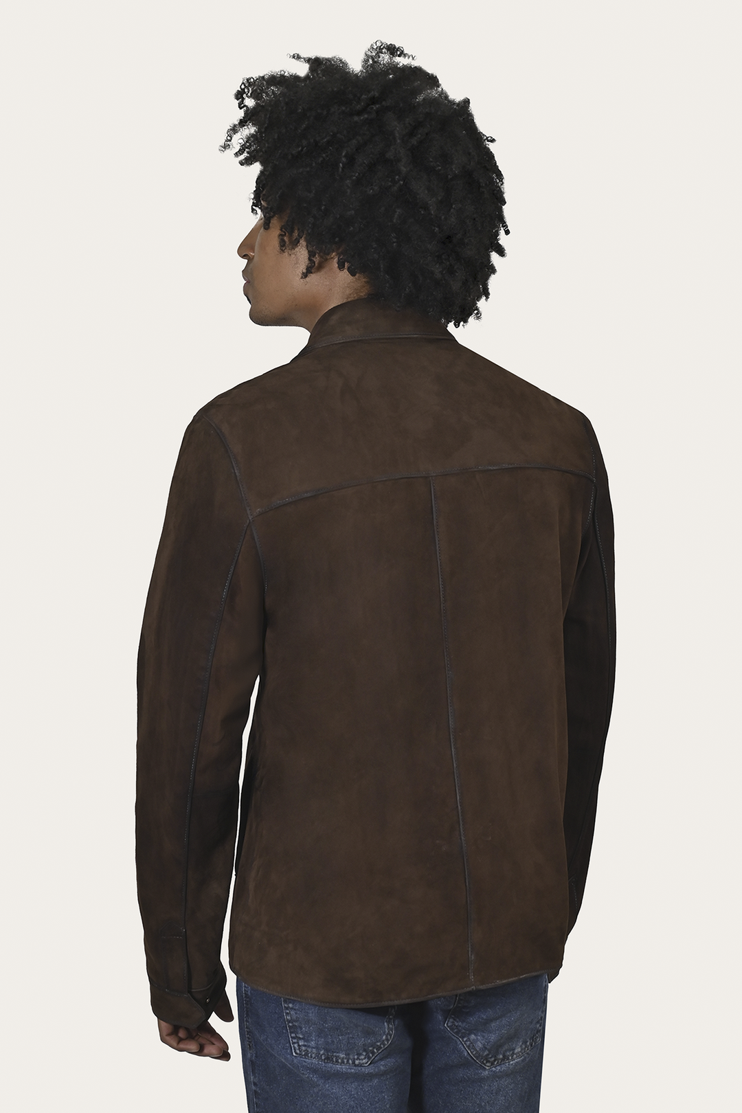 Dark Brown Leather Jackets Frye Men’s Dark Brown Brock Classic Suede Shacket