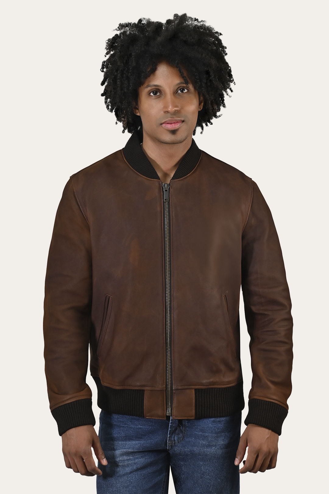 Cognac Leather Jackets Frye Men’s Cognac Clay Leather Bomber Jacket