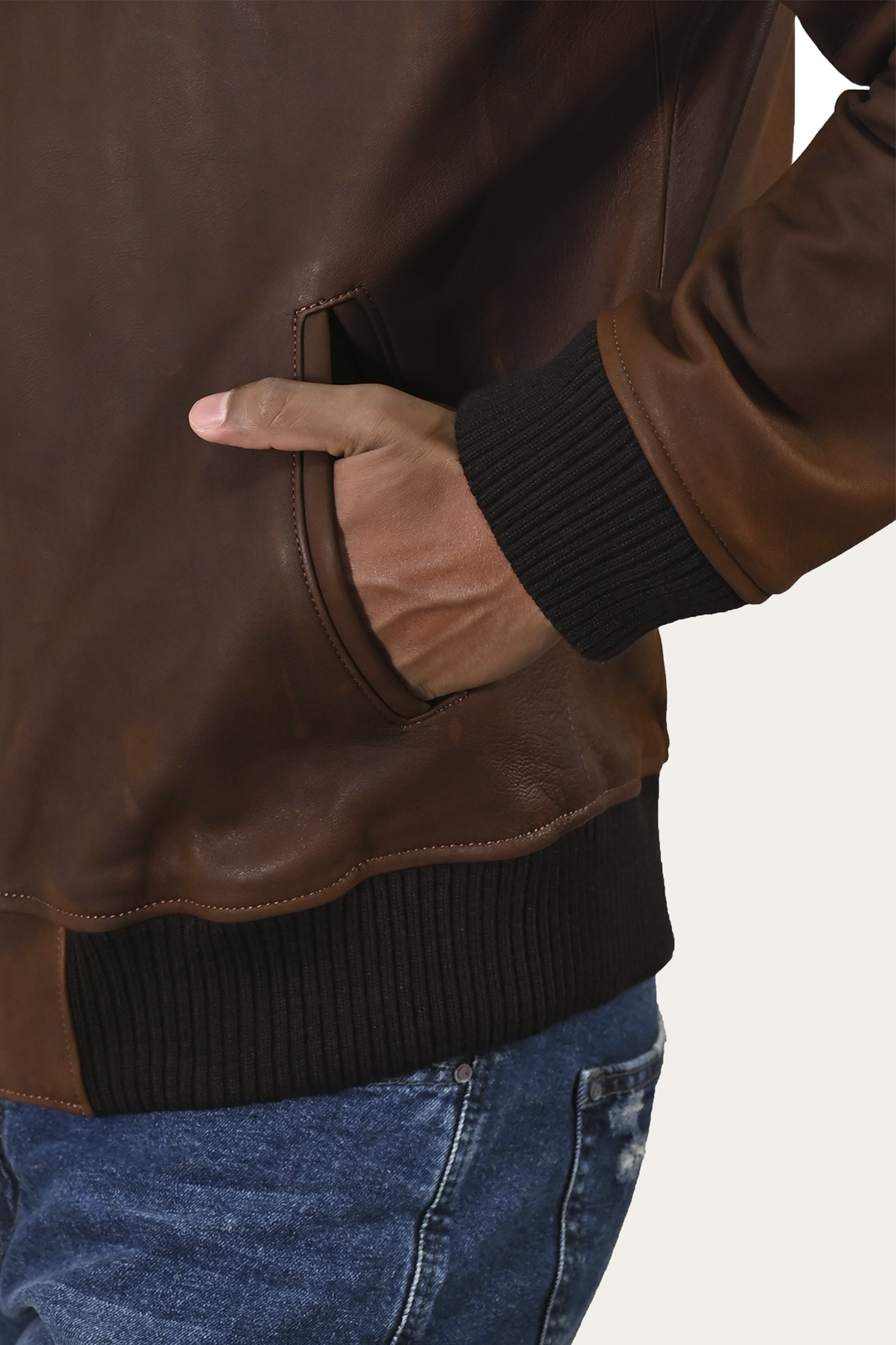 Cognac Leather Jackets Frye Men’s Cognac Clay Leather Bomber Jacket