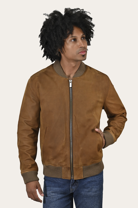 Burnt copper Leather Jackets Frye Men’s Burnt Copper Clay Leather Bomber Jacket