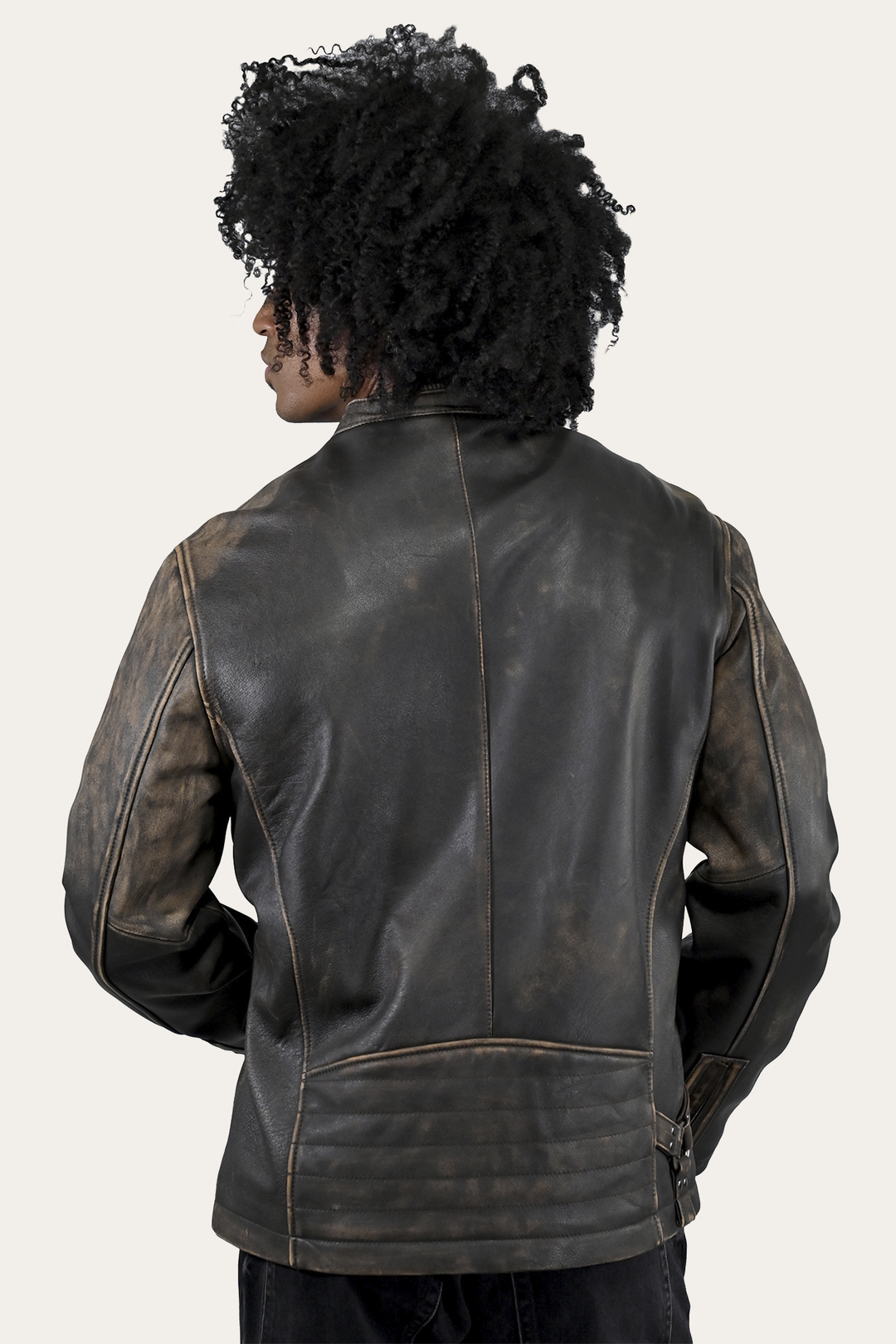 Brown Beige Leather Jackets Frye Men’s Brown Beige Leland Ombre Leather Jacket