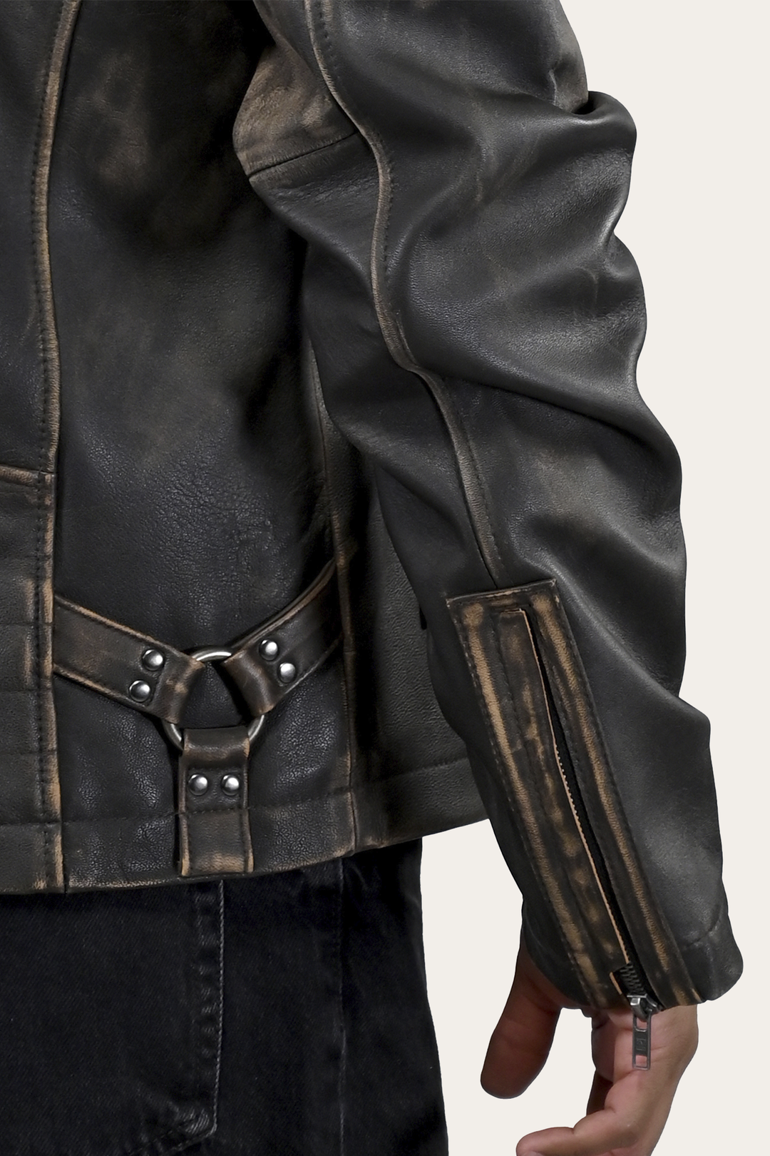Brown Beige Leather Jackets Frye Men’s Brown Beige Leland Ombre Leather Jacket