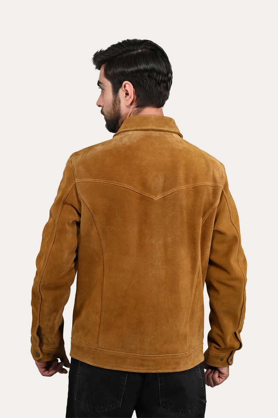 Tan Leather Jackets Frye Men’s Tan Trailblazer Trucker Suede Jacket