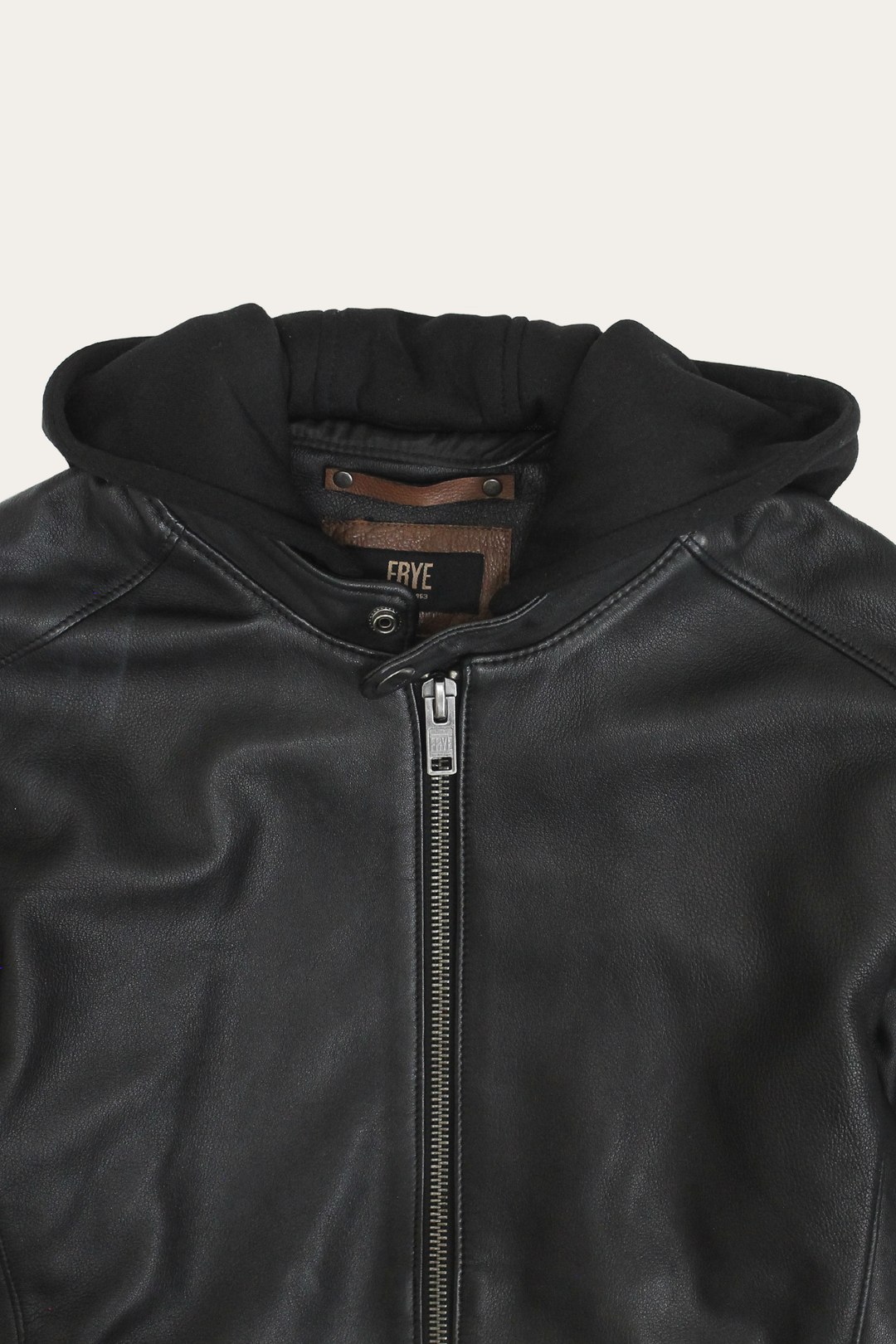 Black Leather Jackets Frye Men’s Black Saddle Racer Leather Hooded Jacket