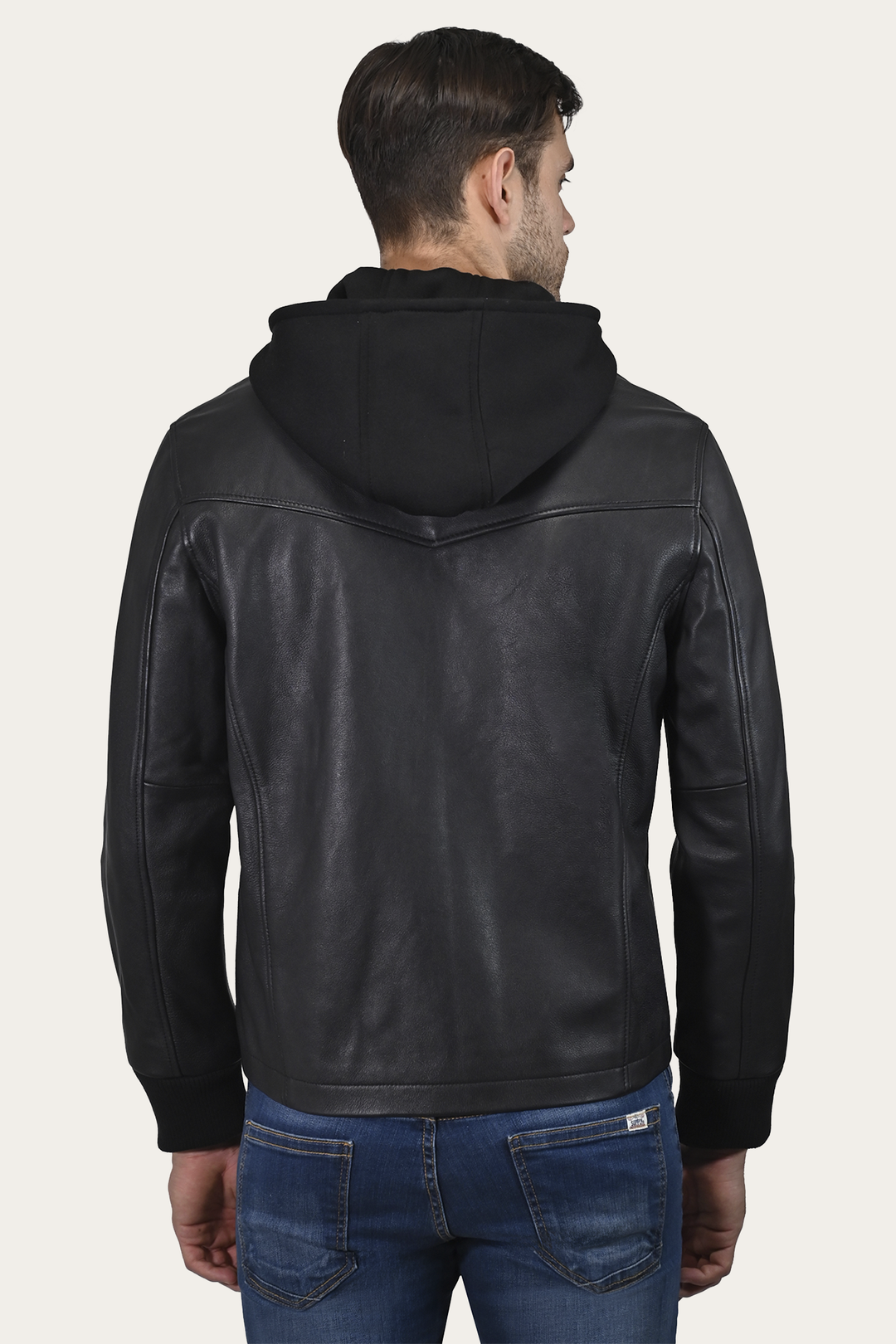 Black Leather Jackets Frye Men’s Black Saddle Racer Leather Hooded Jacket