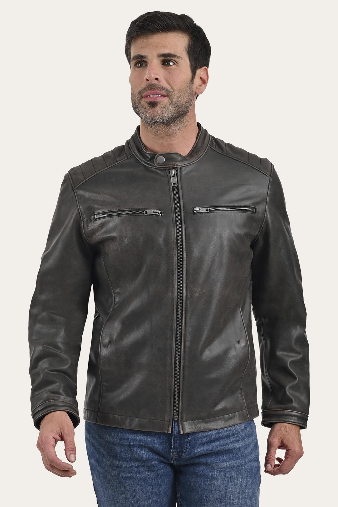 Dark Brown Leather Jackets Frye Rustler Racer Jacket