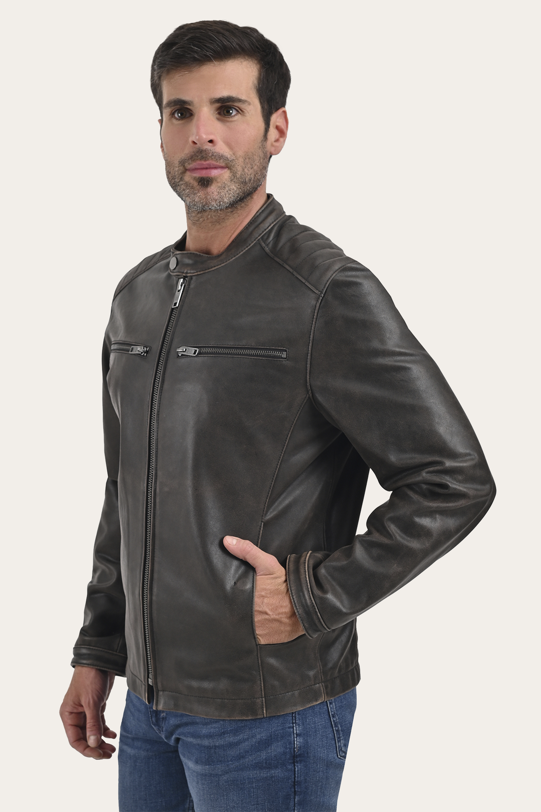 Dark Brown Leather Jackets Frye Rustler Racer Jacket