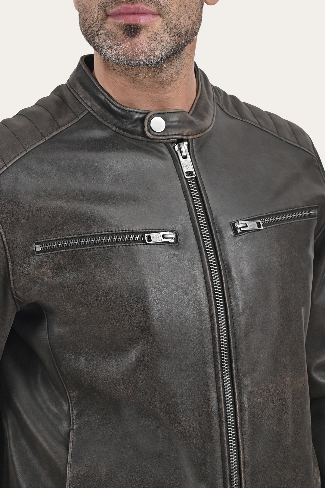 Dark Brown Leather Jackets Frye Rustler Racer Jacket